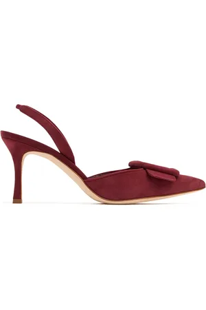 Manolo Blahnik Salones Destalonados De Ante 70mm