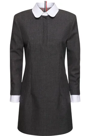 Thom Browne Vestido Corto De Lana Con Camisa