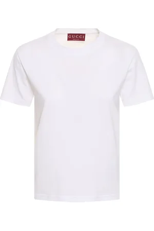 Gucci Camiseta De Algodón Jersey Bordada