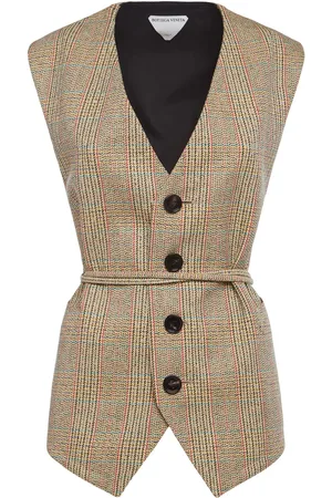 Bottega Veneta Chaleco De Lana Príncipe De Gales