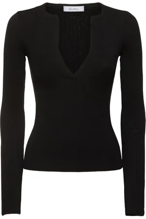 Max Mara Top De Seda Y Cashmere Con Manga Larga