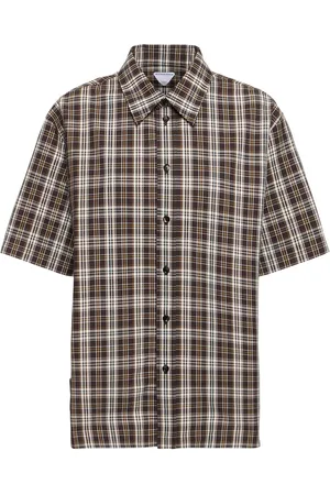 Bottega Veneta Camisa De Algodón A Cuadros