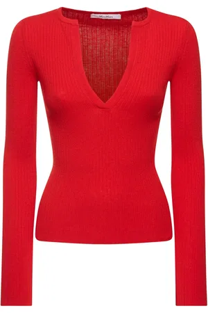 Max Mara Top De Seda Y Cashmere Con Manga Larga