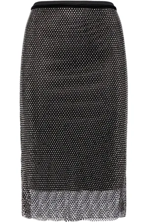 Sportmax Falda Midi De Malla Con Decoraciones