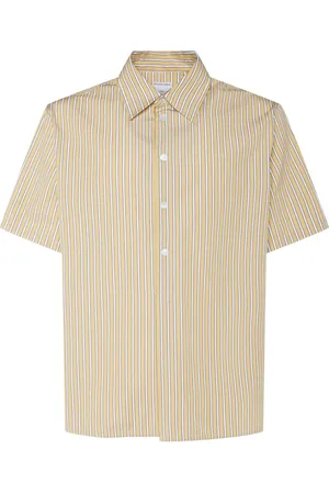 Bottega Veneta Camisa De Popelina De Algodón A Rayas