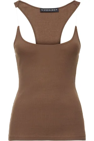 Y / PROJECT Top De Jersey Sin Mangas Con Tirantes Invisibles