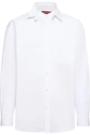 Gucci Camisa De Popelina De Algodón