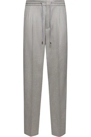 Brunello Cucinelli Pantalones Deportivos De Franela De Lana