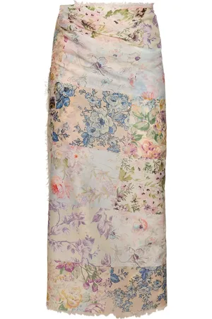 ZIMMERMANN Falda Pareo De Algodón Estampada
