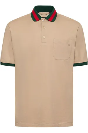 Gucci Polo De Algodón Piqué Stretch Con Tribanda