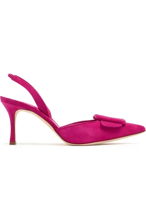 Manolo Blahnik Zapatos Destalonados De Ante 70mm
