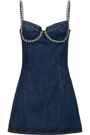 Self-Portrait Vestido De Denim De Algodón
