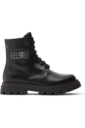 Maison Margiela Botas Combat De Piel Con Logo