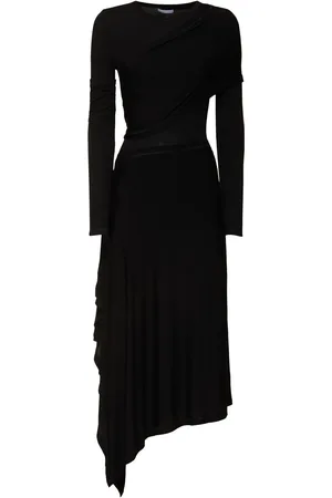Helmut Lang Vestido Largo De Jersey Drapeado