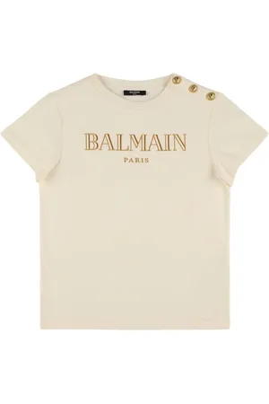 Balmain Camiseta De Jersey De Algodón Con Logo