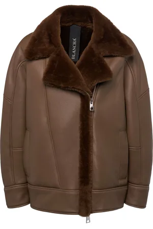 Blancha Abrigo De Shearling Con Cremallera