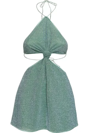 Oseree Vestido Corto Halter De Lúrex