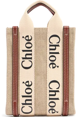 Chloé Bolso Mediano Woody De Lona De Lino