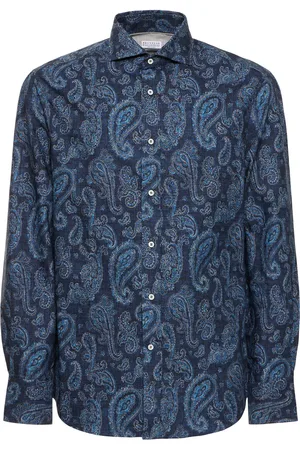 Brunello Cucinelli Camisa De Algodón Estampado