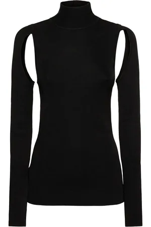 Helmut Lang Suéter De Punto De Viscosa Cuello Vuelto