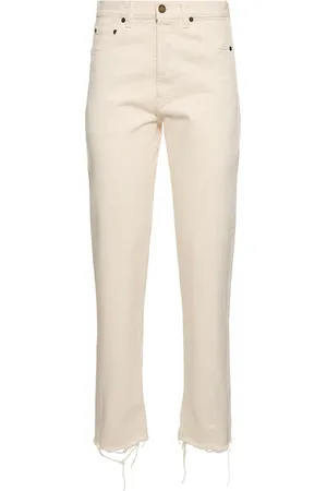 Saint Laurent Jeans Rectos De Denim De Algodón