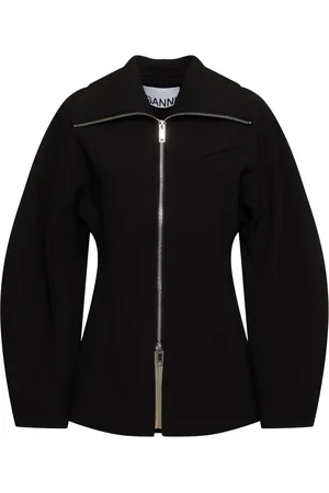 Ganni Chaqueta De Crepé Con Manga Curva