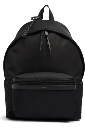 Saint Laurent Mochila De Piel Y Nylon Con Monograma