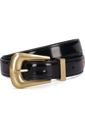 Saint Laurent Cinturón De Piel Cepillada 30mm