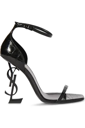 Saint Laurent Sandalias De Piel Efecto Cocodrilo 110mm