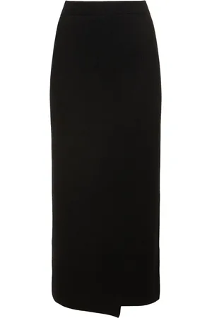 Max Mara Falda Midi De Punto De Lana Y Cashmere