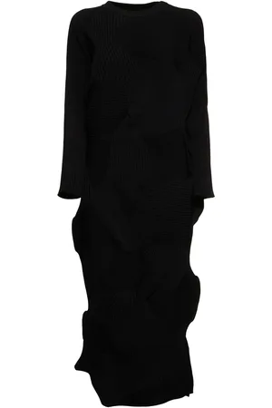 Issey Miyake Vestido Plisado Con Manga Larga