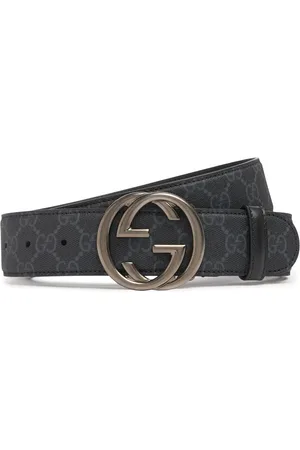 Gucci Cinturón Gg Supreme De Lona Y Piel 4cm