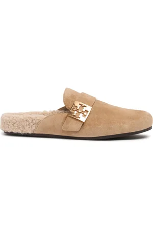 Tory Burch Zapatos Mules De Ante Y Shearling 15mm