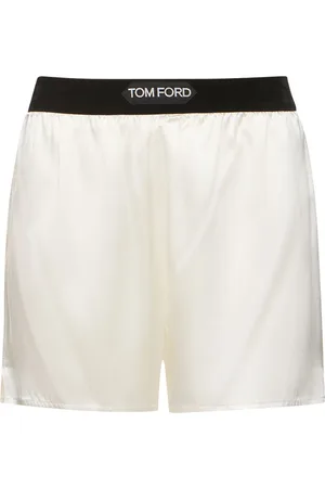 Tom Ford Shorts Mini De Satén De Seda Con Logo