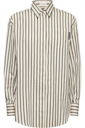 Brunello Cucinelli Camisa De Algodón Y Seda
