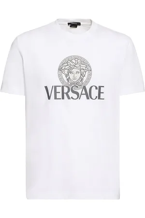 VERSACE Camiseta De Algodón Con Logo Estampado