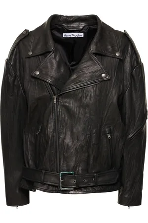 Acne Studios Chaqueta Biker Oversize De Piel