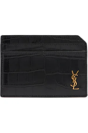 Saint Laurent Tarjetero De Piel Efecto Cocodrilo