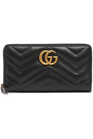 Gucci Cartera Gg Marmont De Piel Pespuntada