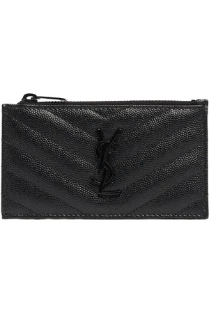 Saint Laurent Tarjetero De Piel Martillada Con Monograma