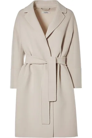 Max Mara Abrigo Midi Arona De Lana Con Cinturón