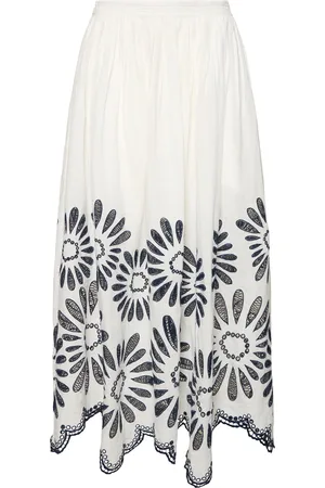 ULLA JOHNSON Falda Larga Bordada