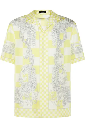 VERSACE Camisa De Seda Con Manga Corta