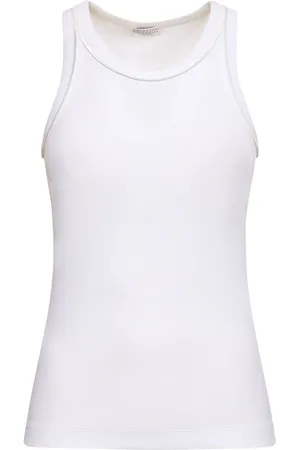 Brunello Cucinelli Camiseta De Jersey De Algodón Acanalado