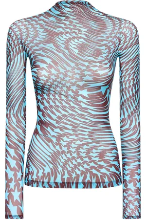 MUGLER Top De Malla Estampado
