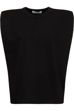 The Frankie Shop Camiseta De Algodón Con Hombreras