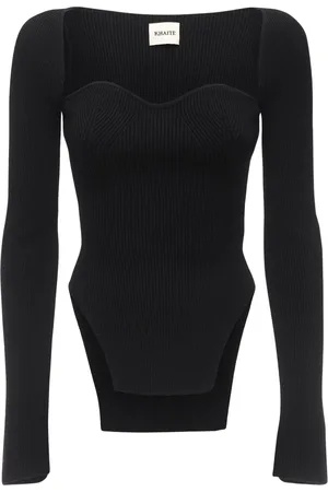 Khaite Top Maddy De Punto Acanalado Stretch