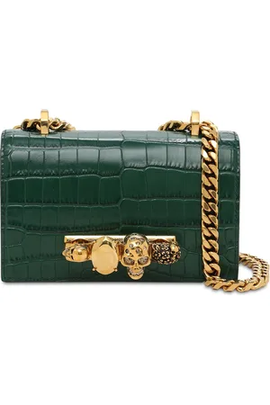 Alexander McQueen Bolso Mini Jeweled De Piel Efecto Cocodrilo