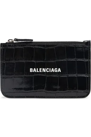 Balenciaga Tarjetero De Piel Grabada Con Cremallera
