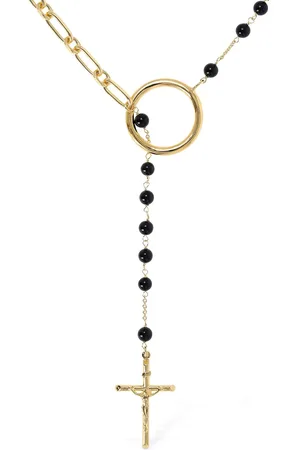 Dolce & Gabbana Collar Largo Con Pendiente De Esfera Y Cruz